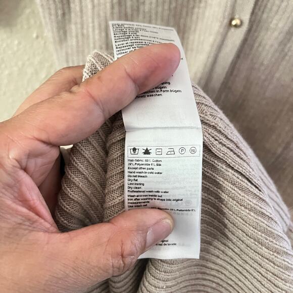 ba&sh Kao Rib A-line sweater mini dress in Beige - Picture 9 of 10